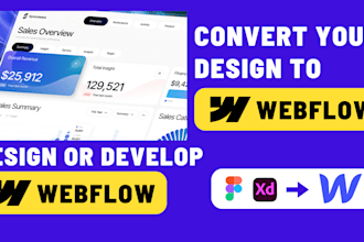 design webflow website, landing page, figma to webflow and fix webflow SEO issue