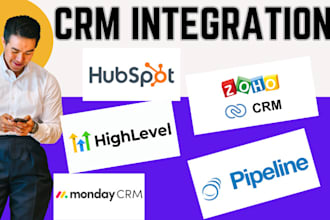 integrate CRM automation  zoho CRM, books with hubspot woocommerce, shopify, PHP