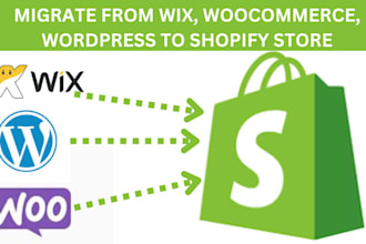 migrate wordpress, wix, squareplace, weebly to shopify store