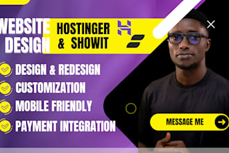 hostinger website design, show it website,  show it template redesign