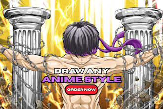 draw anime thumbnail, banner and profile pic for youtube, twitch, discord