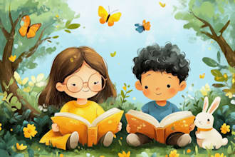illustrate watercolor children story book illustration