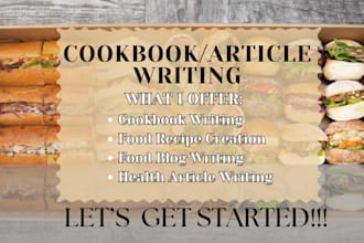 write food articles, food blogs and food recipes