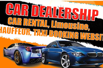 create car rental, car dealership, limousine, chauffeur or taxi booking website