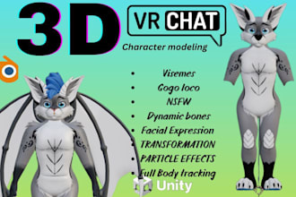 make your desired vrchat avatar, vrc avatar, 3d avatar, vrc character, nsfw, sfw