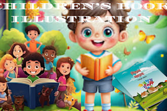 design children book illustrations, children storybook and children book cover