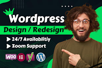 do wordpress website design, redesign and build custom business web development