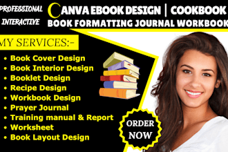 do canva ebook design journal workbook canva book design cookbook kdp formatting