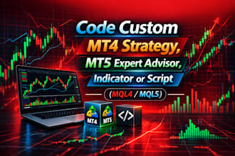 code custom mt4 strategy, mt5 expert advisor, indicator or script mql4, mql5