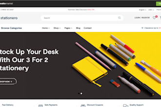 design stationery shopify education materials store office equipment website