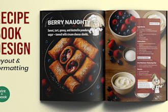 design a stunning cookbook recipe book with custom layouts