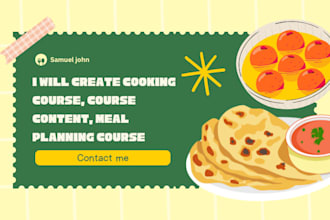create cooking course, course content, meal planning course