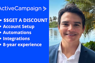 do your activecampaign account setup with discount