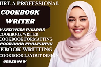 write quality cookbook recipe book and design ebook, recipes