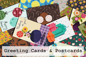 illustrate custom greeting cards and postcards