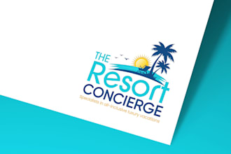 design a elegant luxury beach resort logo premium branding