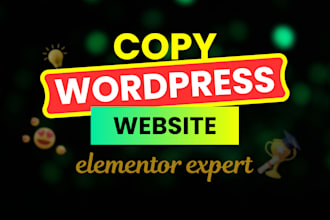 duplicate, redesign, copy clone website or design wordpress elementor website