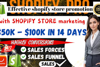do shopify store full marketing  shopify store promotion boost shopify sales