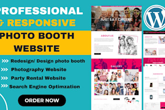 design , party  photo booth website, 360 photo booth  website