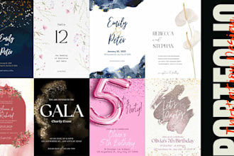 provide 10 modern wedding invitation card and envelope design options for you
