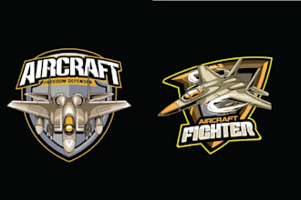 design mascot fighter airplane aviation logo