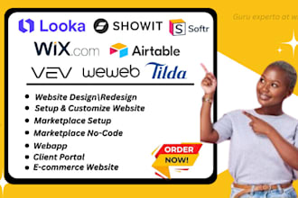 design and redesign looka redesign tilda vev airtable showit sharetribe website