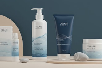 do label design, cosmetic label, perfume, makeup, skincare, packaging design