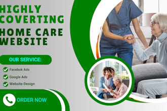 design home care website elderly care landing page hospice website health funnel