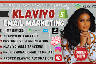 setup klaviyo flows, campaign email marketing, sales funnel, shopify marketing