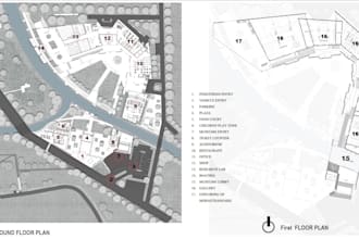 do photoshop render master plans ,elevation, section