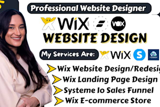 design wix website, clone wix landing page, redesign wix, or systeme io funnel