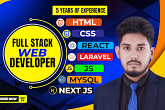 be your laravel fullstack web developer to develop website or web application