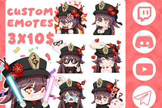 custom emotes for twitch, youtube, discord, telegram, kick