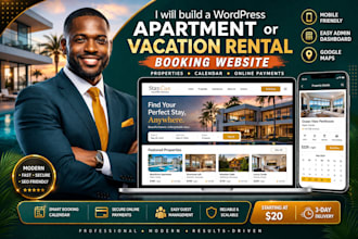 create a professional vacation rental website with booking system
