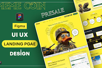 design crypto landing page meme coin website presale crypto website ui in figma