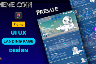 design crypto landing page meme coin website presale crypto website ui in figma