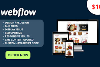 design, redesign, fix webflow website, figma to webflow responsive website