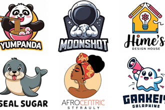design cute mascot , cartoon character and kawaii logo for you