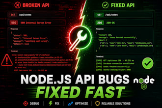 fix nodejs expressjs API bugs and backend database issues