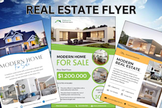design real estate flyer, company, construction, business flyer or poster