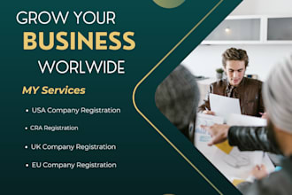 register your business  in the USA, UK,  eu, and canada