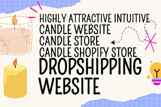 design candle website candle store candle shopify store dropshipping website