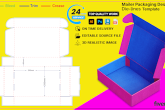 packaging design dieline 3d mockups for all box types
