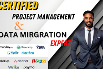do data migration to clickup asana hubspot and reports custom dashboards