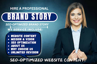 write your brand story, website content writer as your copywriter, about us