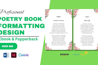 format design poetry manuscript peom book, kdp journal book, memoir nonfiction