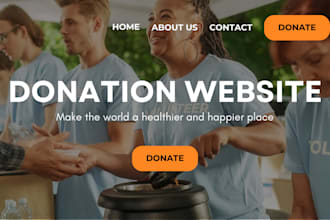 design charity website, ngo website, donation website nonprofit wix website