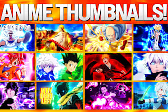 design eye catching anime thumbnails for youtube