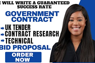 write UK tender contract research government technical bid proposal writing