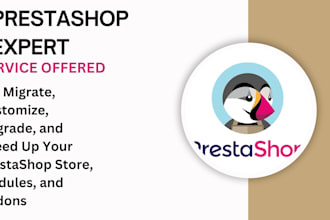 fix bug, migrate, customize, upgrade, speed up prestashop store, modules, addons